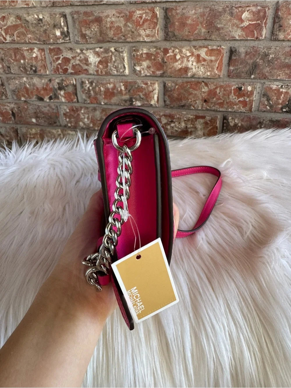 Michael Kors Pink Pebbled Leather Crossbody Bag